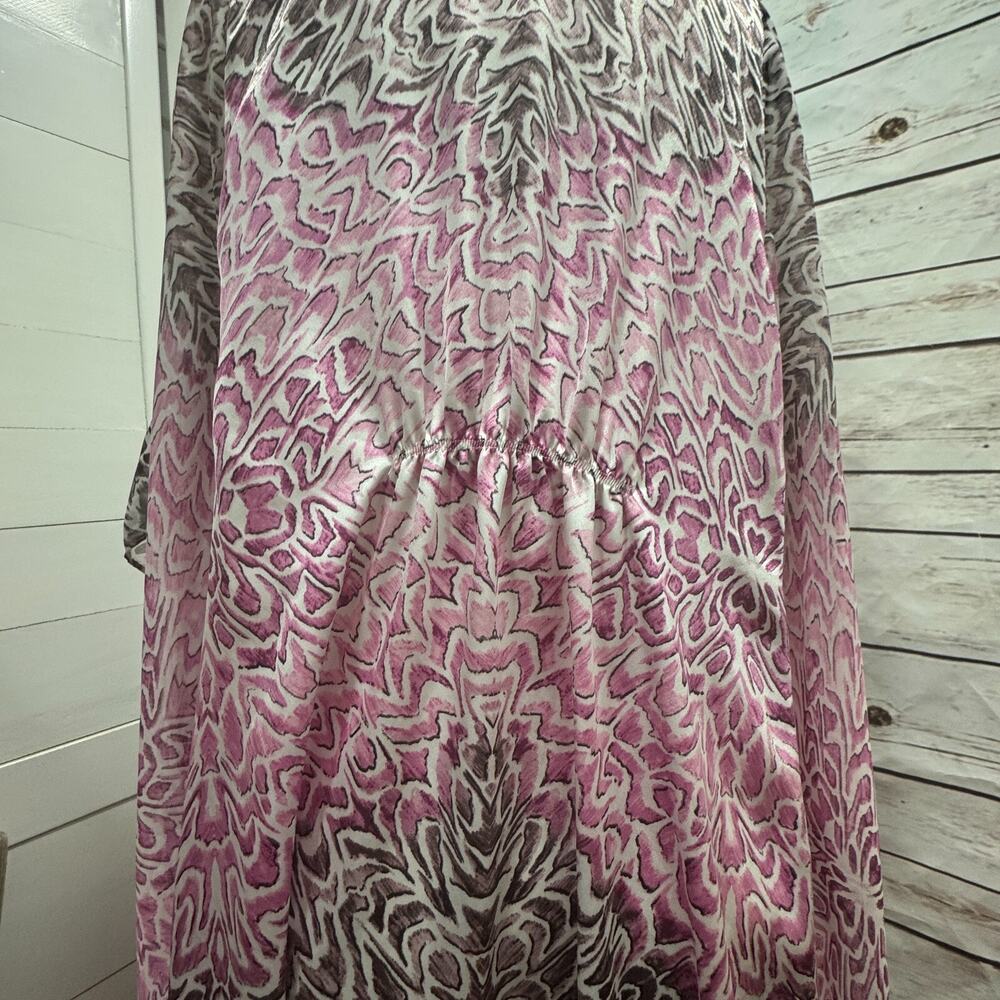 Oscar De La Renta Kimono Kaftan Dress Robe Long Lounge Wear Pink Small/Medium - Picture 8 of 9